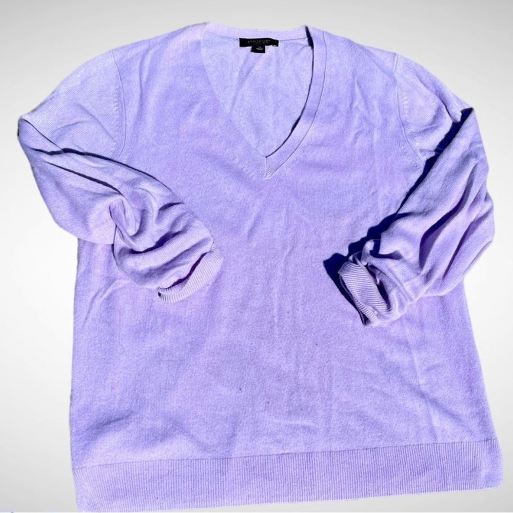 Ann Taylor 100% cashmere lilac sweater